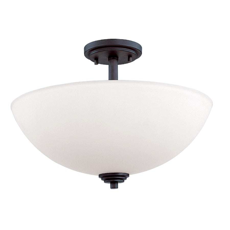 Z-Lite Chelsey 3 Light Semi-Flush Mount, Bronze, Matte Opal - 314SF-BRZ