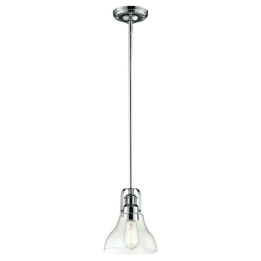 Z-Lite Forge 1 Light Mini Pendant, Chrome, Clear - 321-8MP-CH