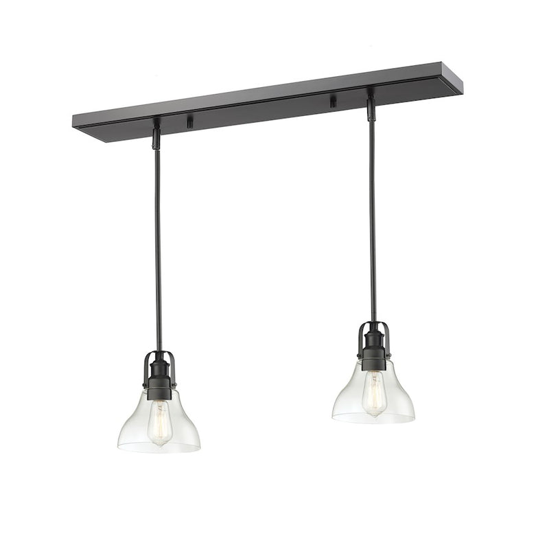 Z-Lite Forge 2 Light Island/Billiard Light, Bronze, Clear - 322-8MP-2BRZ