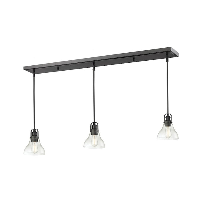 Z-Lite Forge 3 Light Island/Billiard Light 49.5x7.5x9.5", Bronze, Clear - 322-8MP-3BRZ