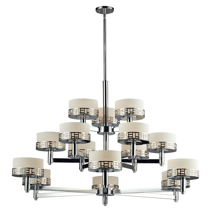 Z-Lite Elea 15 Light Chandelier, Chrome, Matte Opal - 328-15-CH