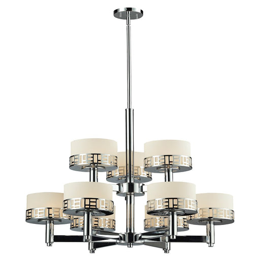 Z-Lite Elea 9 Light Chandelier, Chrome, Matte Opal - 328-9-CH
