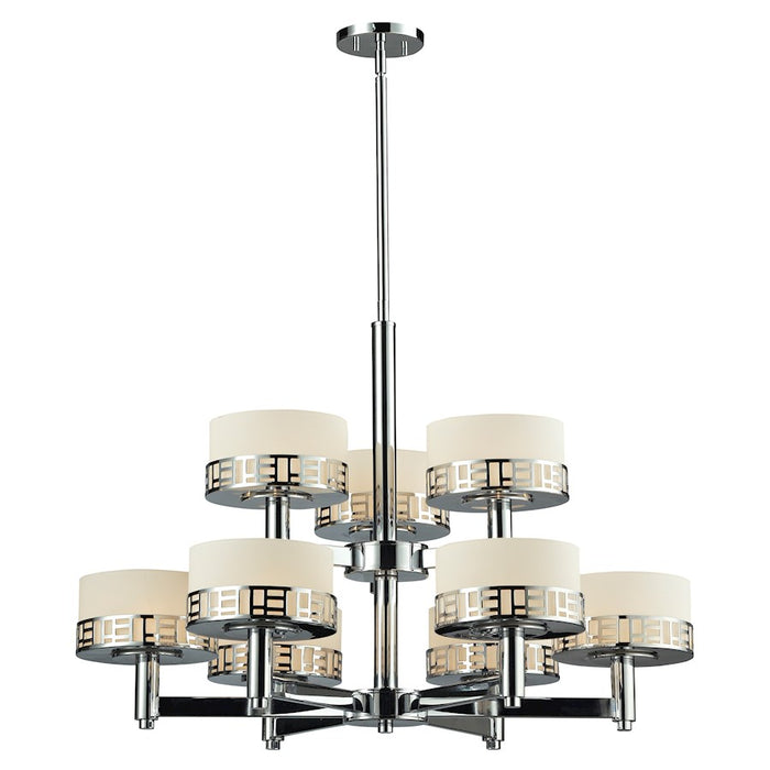 Z-Lite Elea 9 Light Chandelier, Chrome, Matte Opal - 328-9-CH