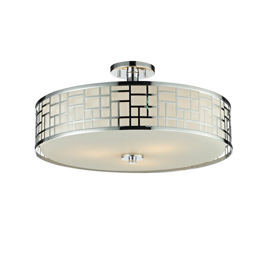 Z-Lite Elea 3 Light Semi-Flush Mount, 20.5x10.5", Chrome, Matte Opal - 328-SF20-CH