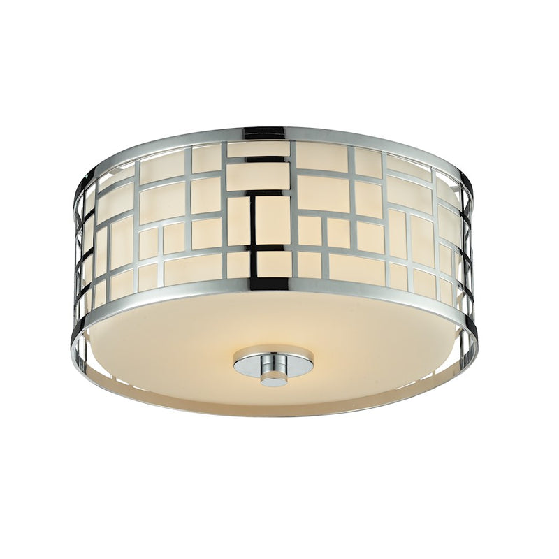 Z-Lite Elea 2 Light Flush Mount, Chrome, Matte Opal - 328F12-CH