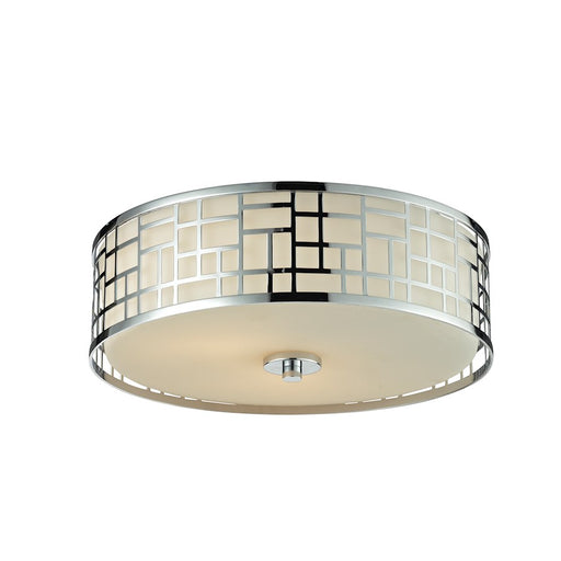 Z-Lite Elea 3 Light Flush Mount, 16.25x6.25", Chrome, Matte Opal - 328F16-CH