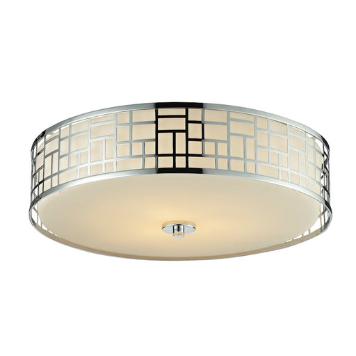 Z-Lite Elea 3 Light Flush Mount, 20.5x6.5", Chrome, Matte Opal - 328F20-CH