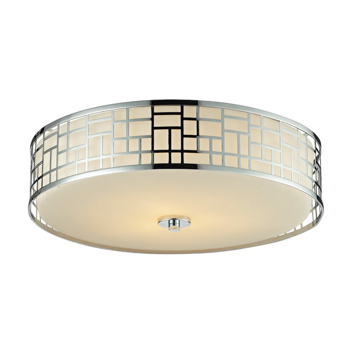 Z-Lite Elea 3 Light Flush Mount, 20.5x6.5", Chrome, Matte Opal - 328F20-CH