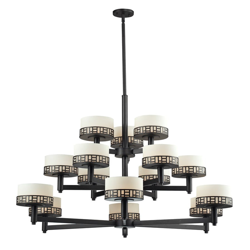Z-Lite Elea 15 Light Chandelier, Bronze, Matte Opal - 329-15-BRZ