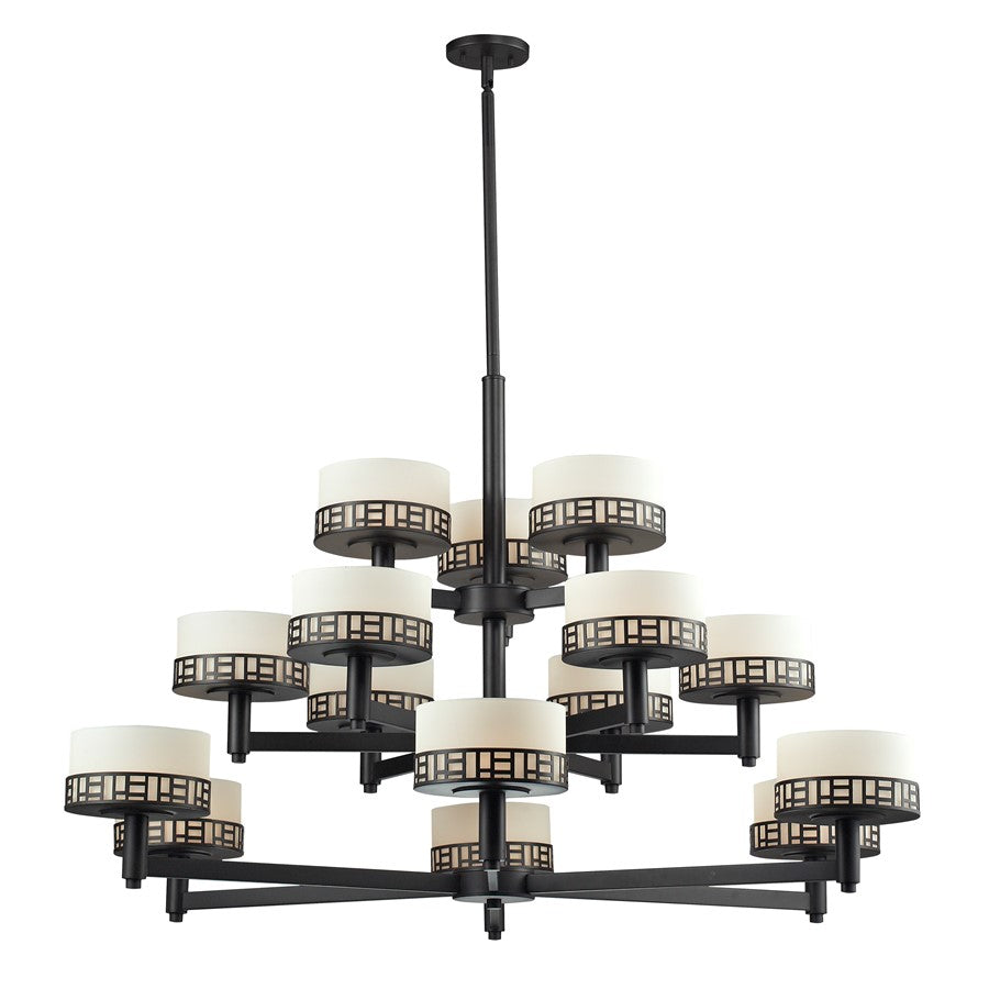 Z-Lite Elea 15 Light Chandelier, Bronze, Matte Opal - 329-15-BRZ
