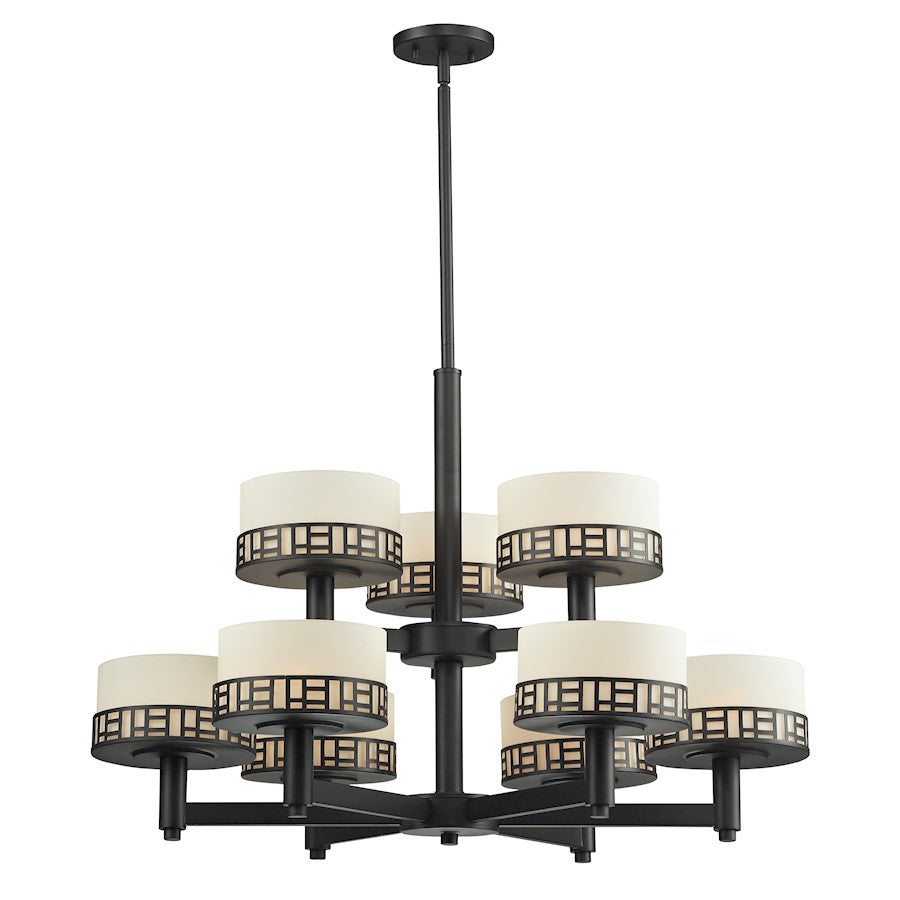 Z-Lite Elea 9 Light Chandelier, Bronze, Matte Opal - 329-9-BRZ