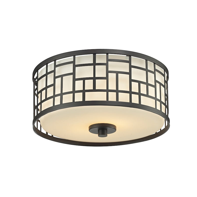 Z-Lite Elea 2 Light Flush Mount, Bronze, Matte Opal - 329F12-BRZ
