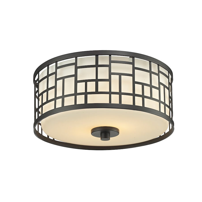 Z-Lite Elea 2 Light Flush Mount, Bronze, Matte Opal - 329F12-BRZ