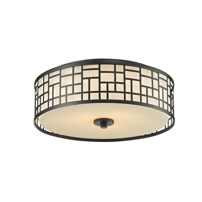 Z-Lite Elea 3 Light Flush Mount, 16.25x6.25", Bronze, Matte Opal - 329F16-BRZ