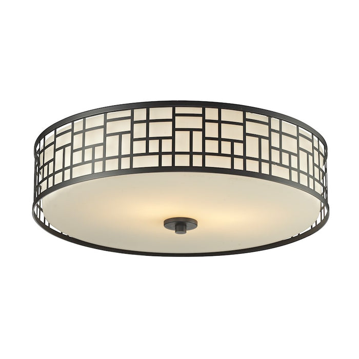 Z-Lite Elea 3 Light Flush Mount, 20.5x6.5", Bronze, Matte Opal - 329F20-BRZ