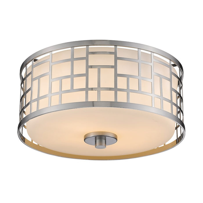 Z-Lite Elea 2 Light Flush Mount, Brushed Nickel, Matte Opal - 330F12-BN
