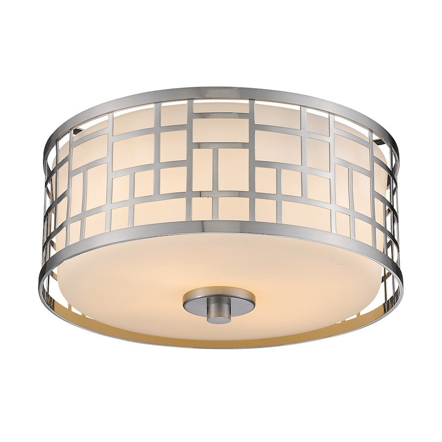 Z-Lite Elea 2 Light Flush Mount, Brushed Nickel, Matte Opal - 330F12-BN