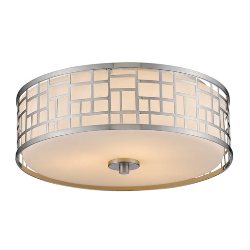 Z-Lite Elea 3 Light Flush Mount, 16.25x6.25", Brushed Nickel, Opal - 330F16-BN