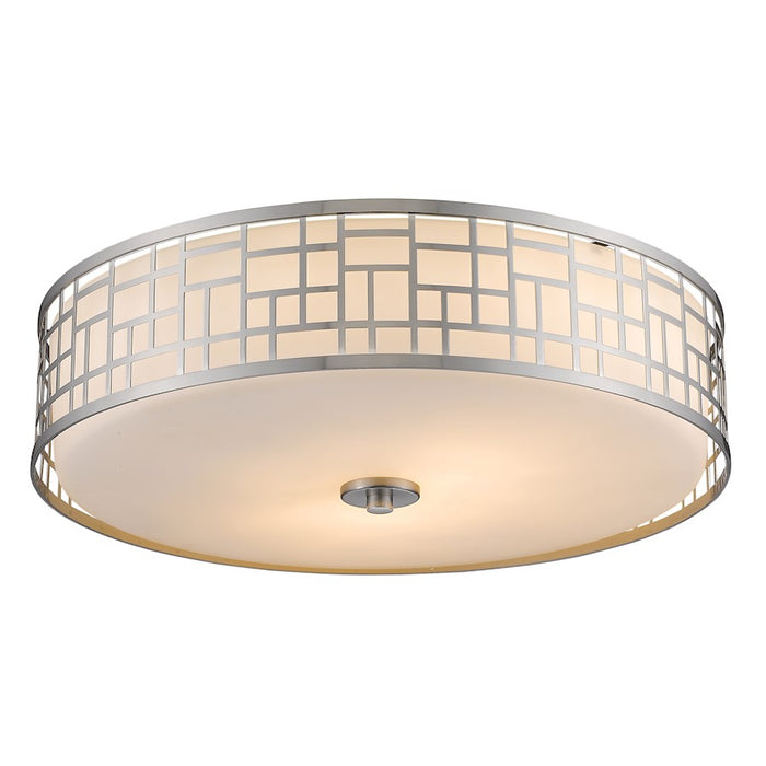 Z-Lite Elea 3 Light Flush Mount, 20.5x6.5", Brushed Nickel, Matte Opal - 330F20-BN