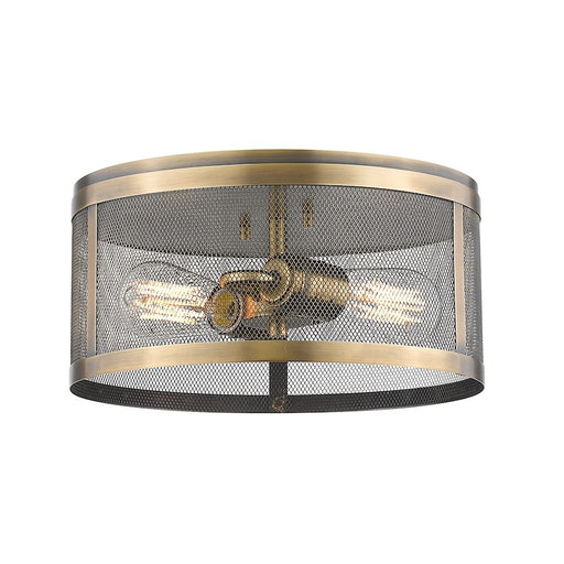 Z-Lite Meshsmith 2 Light Flush Mount, Natural Brass, Natural Brass - 331F12-NB
