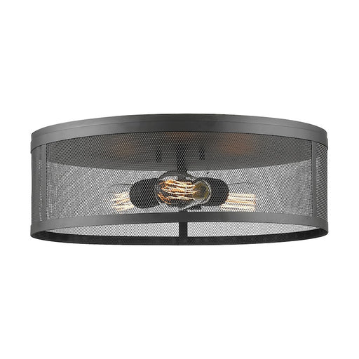 Z-Lite Meshsmith 3 Light Flush Mount, 18x18x6", Bronze, Bronze - 331F18-BRZ