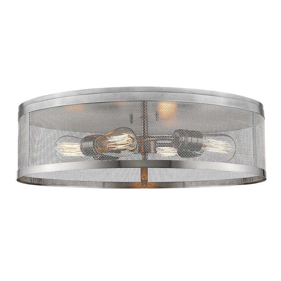 Z-Lite Meshsmith 4 Light Flush Mount, Brushed Nickel, Brushed Nickel - 331F21-BN