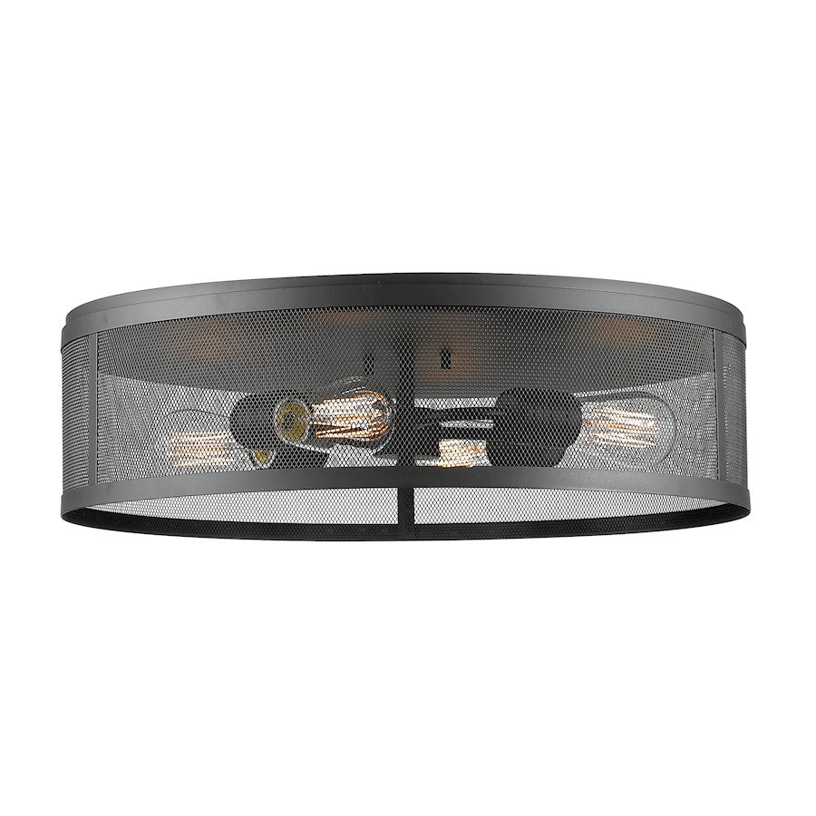 Z-Lite Meshsmith 4 Light Flush Mount, Bronze, Bronze - 331F21-BRZ