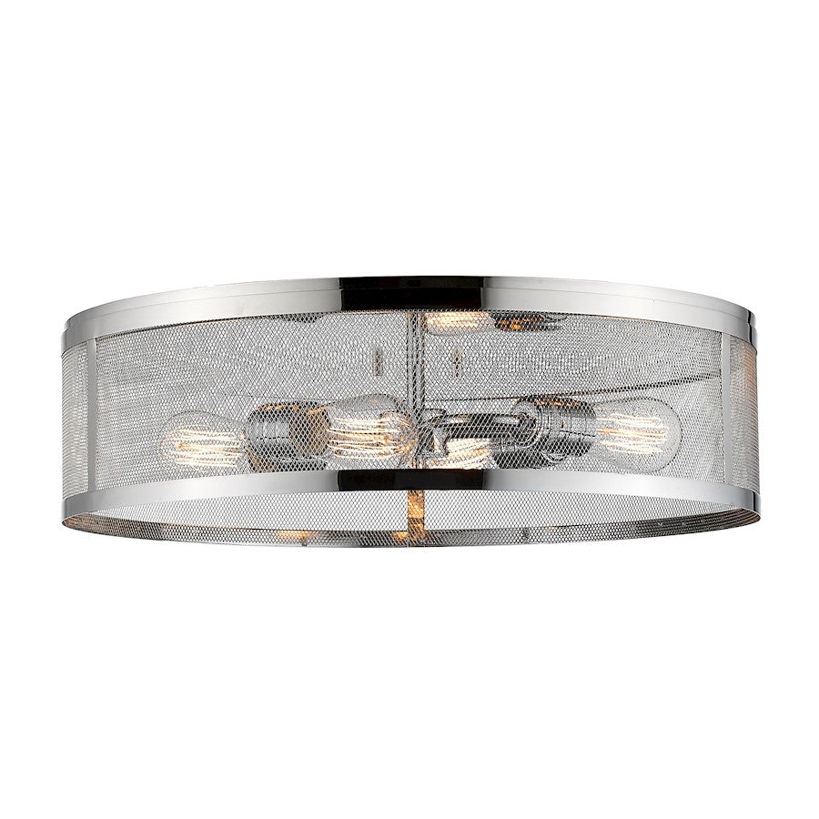 Z-Lite Meshsmith 4 Light Flush Mount, Chrome, Chrome - 331F21-CH