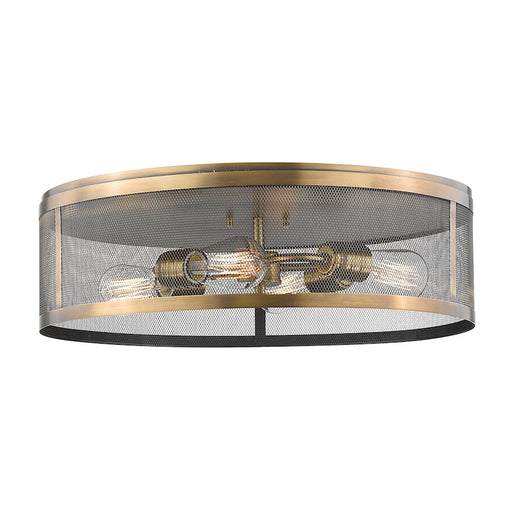 Z-Lite Meshsmith 4 Light Flush Mount, Natural Brass, Natural Brass - 331F21-NB