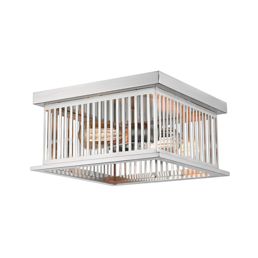 Z-Lite F2 Camellia 2 Light Flush Mount, Brushed Nickel - 333F2BN