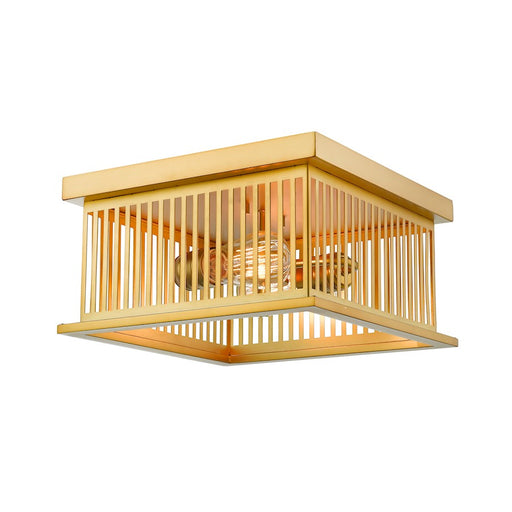 Z-Lite Camellia-333 2 Light Flush Mount, Brass - 333F2BR