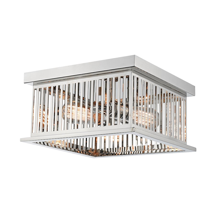 Z-Lite F2 Camellia 2 Light Flush Mount, Polished Nickel - 333F2PN