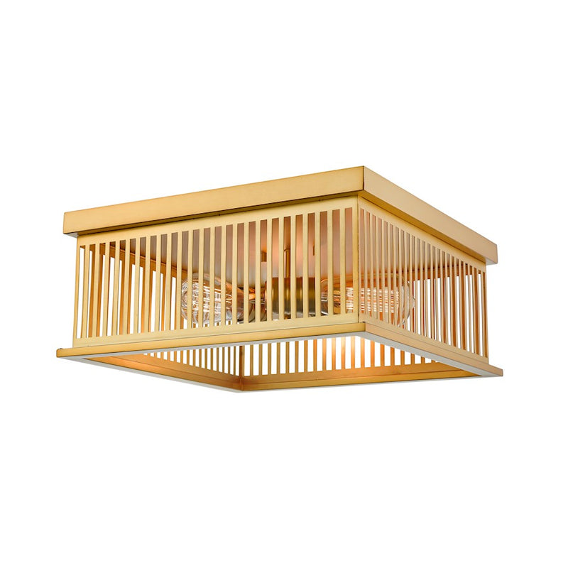 Z-Lite F3 Camellia 3 Light Flush Mount, Brass - 333F3BR