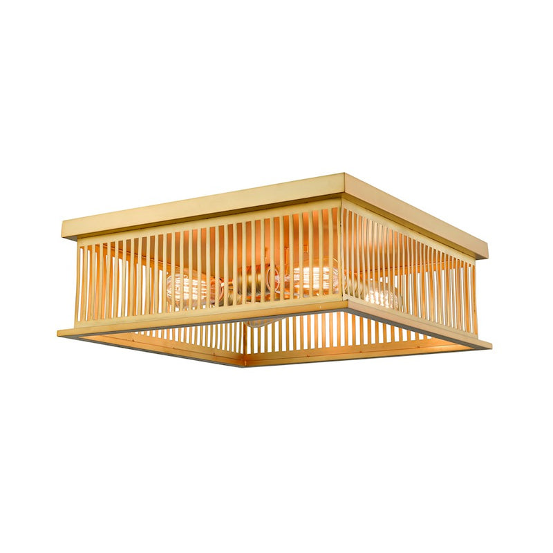 Z-Lite F4 Camellia 4 Light Flush Mount, Brass - 333F4BR