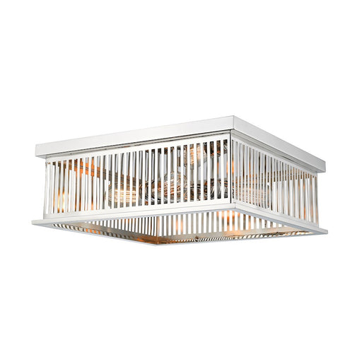 Z-Lite F4 Camellia 4 Light Flush Mount, Polished Nickel - 333F4PN