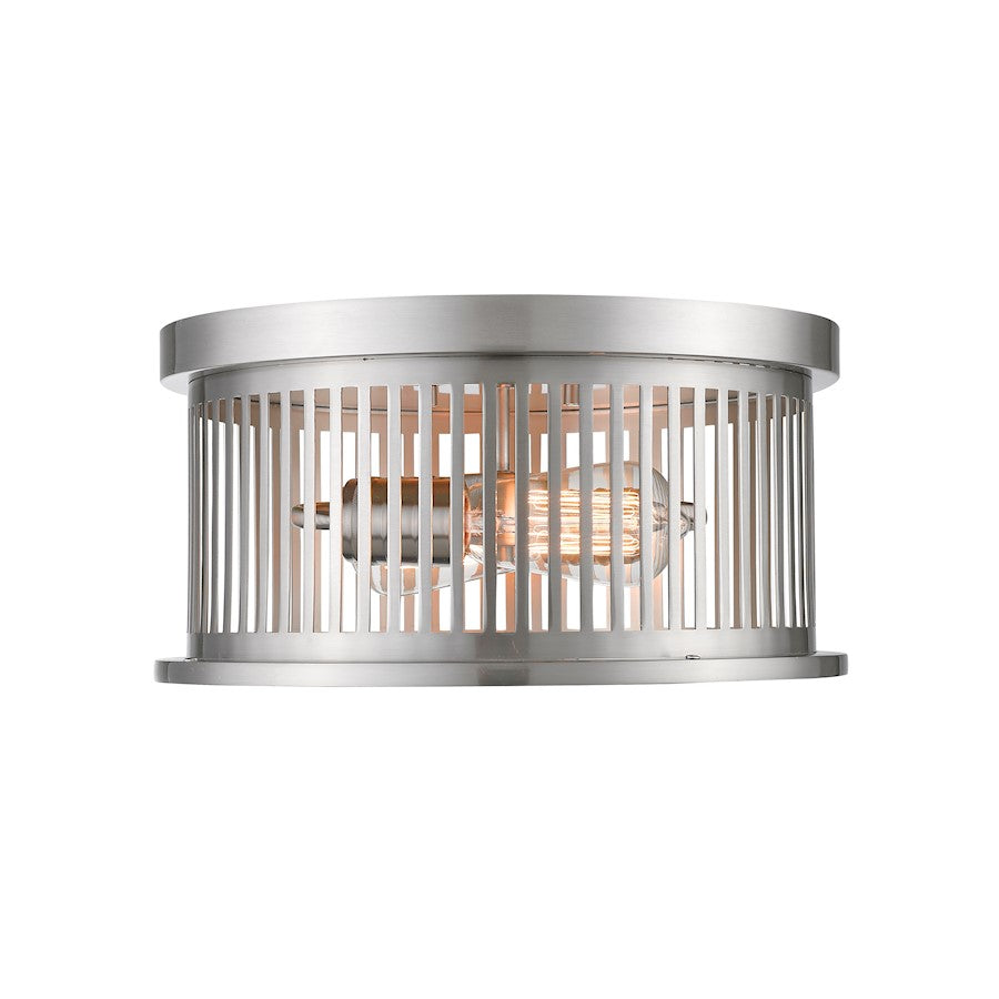 Z-Lite Camellia 2 Light Flush Mount, Brushed Nickel - 334F2BN
