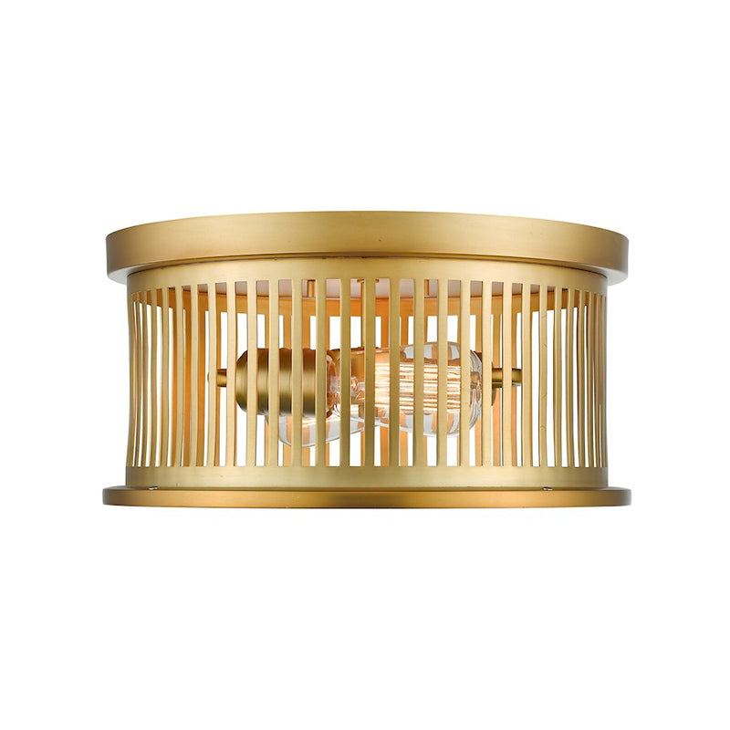 Z-Lite Camellia 2 Light Flush Mount, Brass - 334F2BR