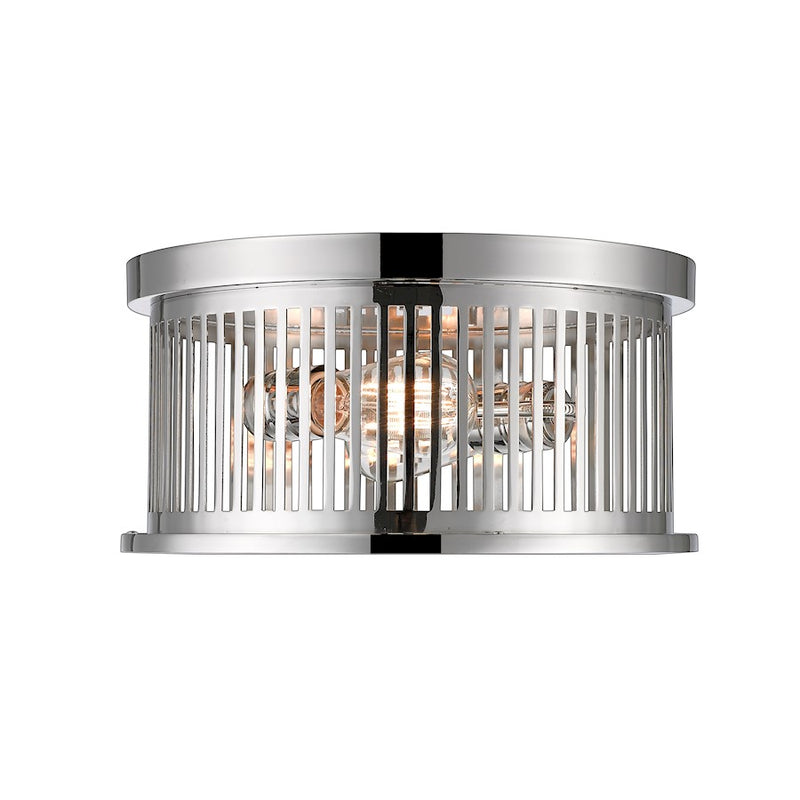 Z-Lite Camellia 2 Light Flush Mount, Polished Nickel - 334F2PN