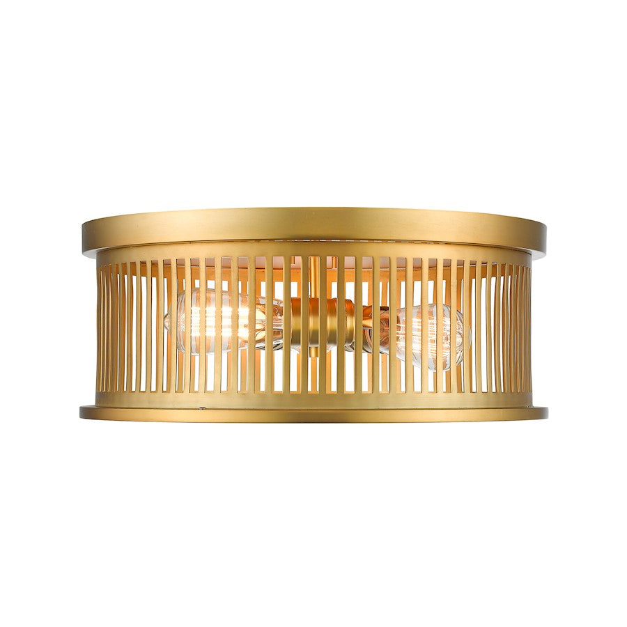 Z-Lite Camellia 3 Light Flush Mount, Brass - 334F3BR