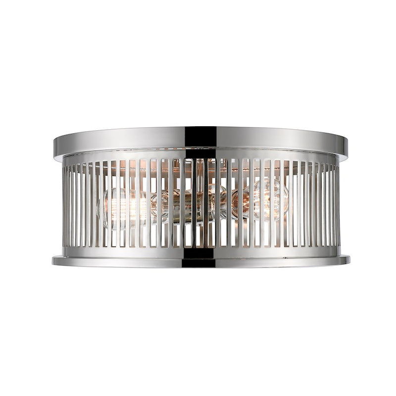 Z-Lite Camellia 3 Light Flush Mount, Polished Nickel - 334F3PN