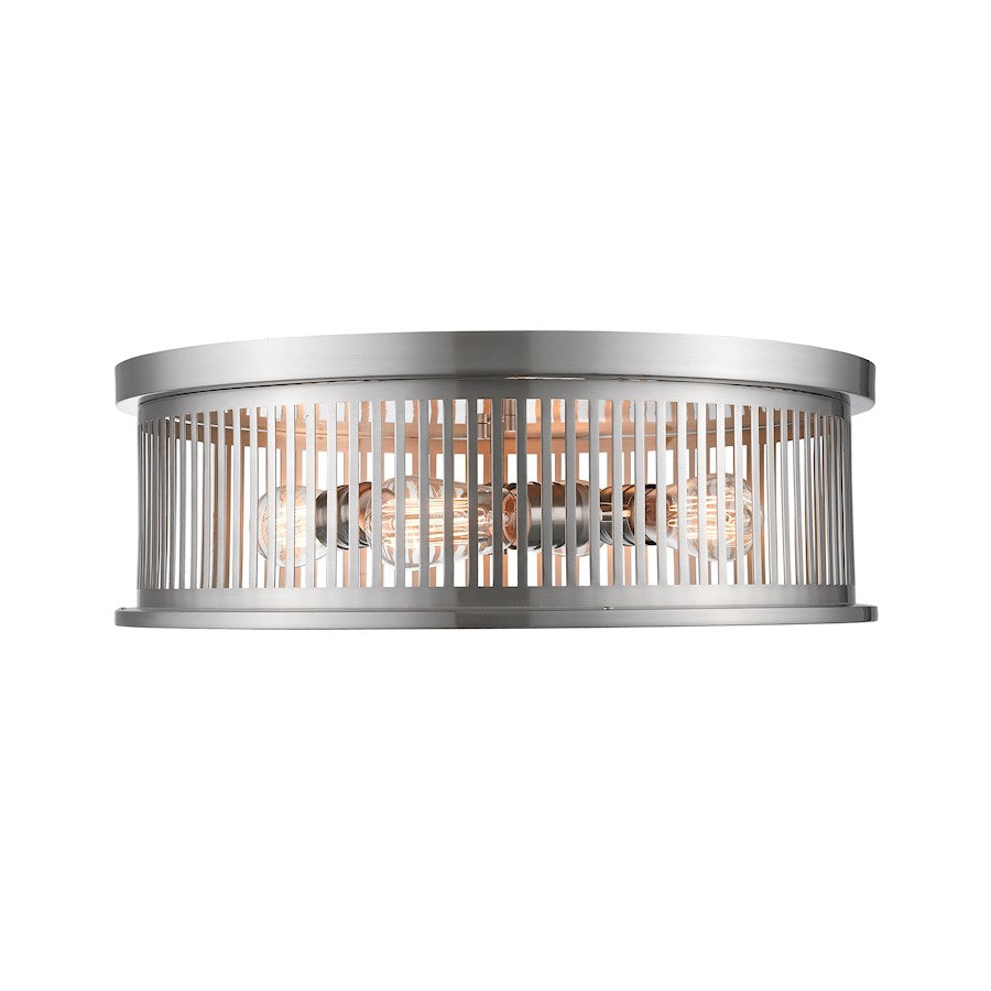 Z-Lite Camellia 4 Light Flush Mount, Brushed Nickel - 334F4BN