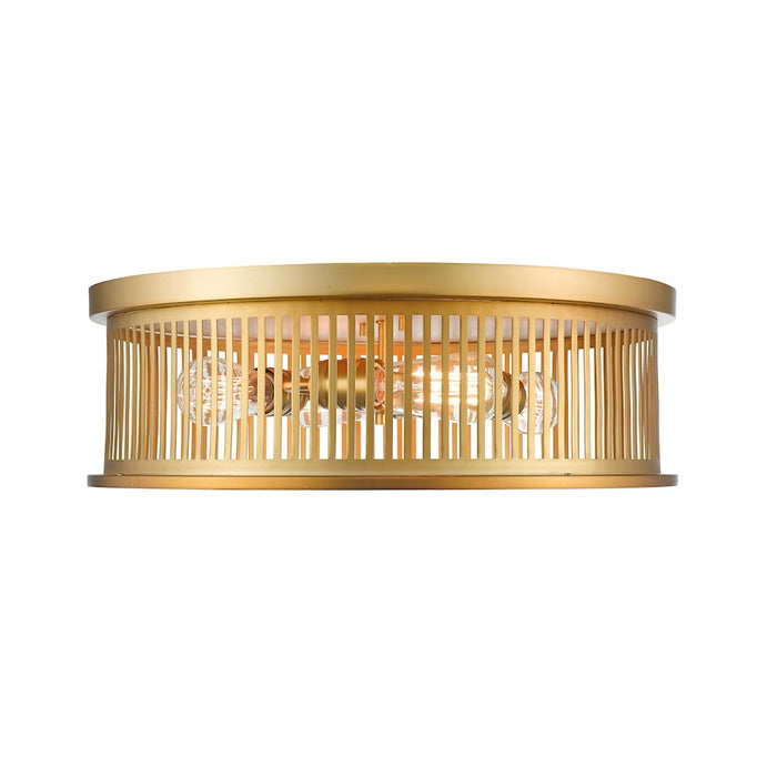 Z-Lite Camellia 4 Light Flush Mount, Brass - 334F4BR