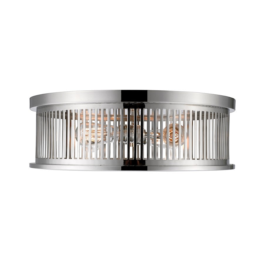 Z-Lite Camellia 4 Light Flush Mount, Polished Nickel - 334F4PN