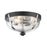 Z-Lite Burren 3 Light Flush Mount, Matte Black/Chrome/Seedy - 337F3MB-CH