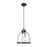 Z-Lite Burren 1 Light Pendant, Matte Black/Chrome/Seedy - 337P12MB-CH