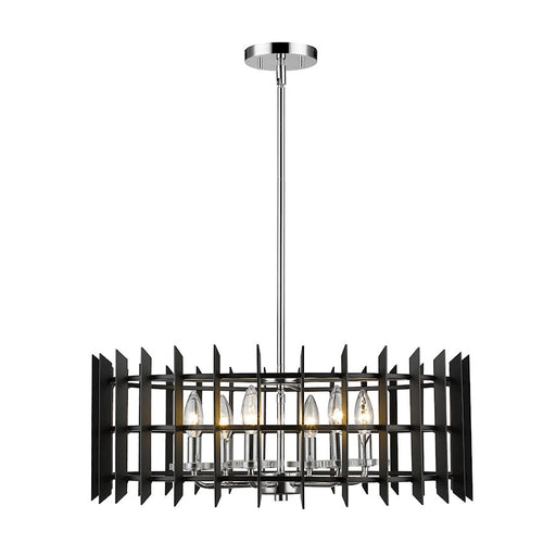 Z-Lite Haake 6 Light Pendant, Chrome/Matte Black - 338-24MB-CH