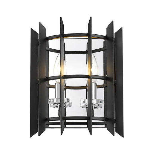 Z-Lite Haake 2 Light Wall Sconce, Chrome/Matte Black - 338-2S-MB-CH