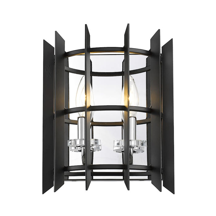Z-Lite Haake 2 Light Wall Sconce, Chrome/Matte Black - 338-2S-MB-CH