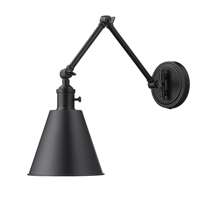 Z-Lite Gayson 1 Light 7.50" Wall Sconce, Matte Black/Clear - 349S-MB