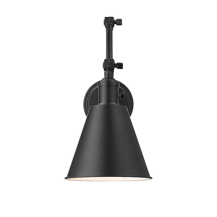 Z-Lite Gayson 1 Light 7.50" Wall Sconce, Matte Black/Clear